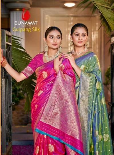 BUNAWAT GULPANG SILK 1001 TO 1006 DESIGNER SILK SAREE WHOLESALER IN INDIA